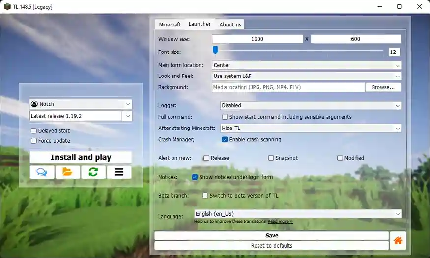 Legacy Launcher for Minecraft screenshot